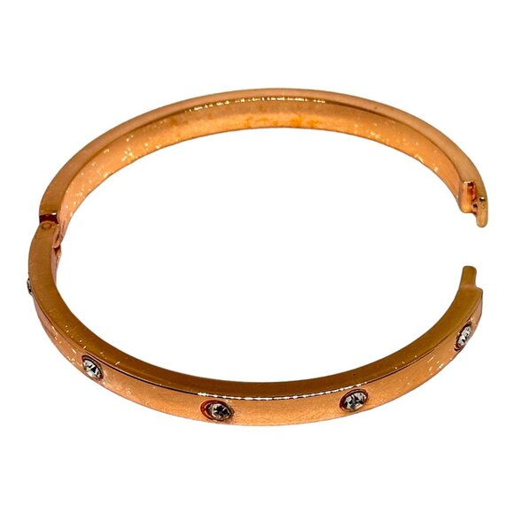 Rose Gold Plated Brilliant Rhinestone Bangle Bracelet Set NWT - Picture 5 of 9